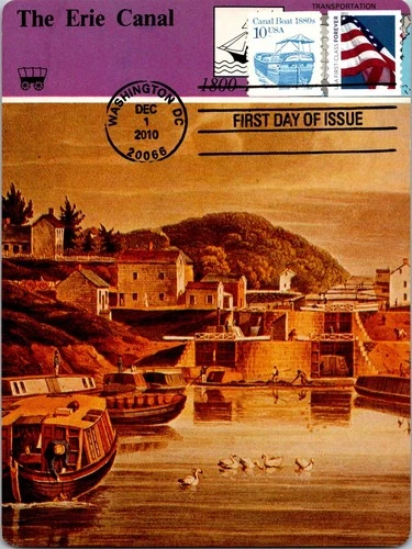 Dr Jim Stamps Maximum Card Canal Boat 1880'S 10C American Flag Pair Fdc