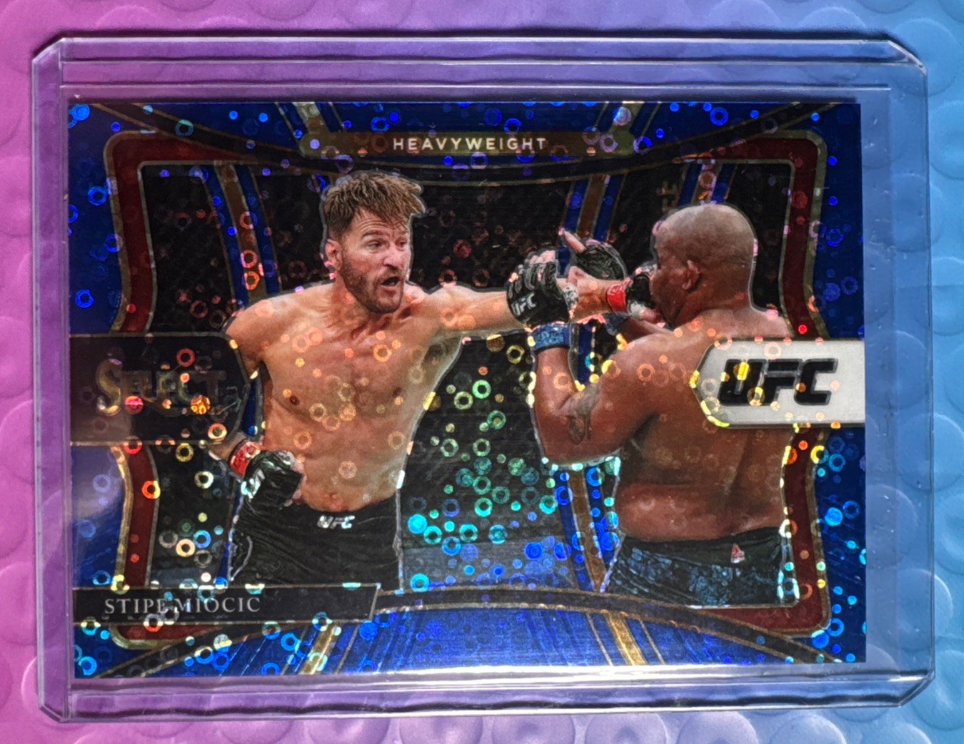 Stipe Miocic 2021 Panini Select UFC Blue Disco /99 Premier Level