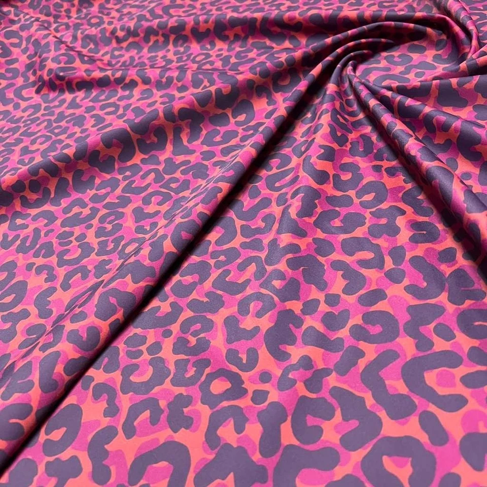 Tela de diseño de guepardo con estampado animal elástico en 4 vías spandex por yarda para trajes de baño Foto 4 de 4
