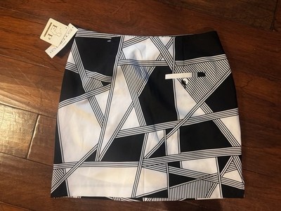 NWT $95 EP Pro Golf Power Play Stretch Skort Shorts Black & White Design Size 2