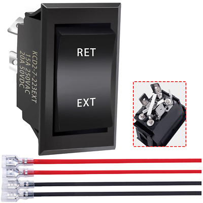mankk Reverse Polarity Momentary Rocker Switch 12V DC 20A 4 Pin DPDT (ON)-Off-(O