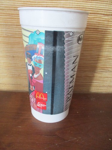 BATMAN GOBELET BRUCE ET SELINA DE 1 Qt PLASTIQUE VERRE MC DONALD COCA COLA 1992 - Imagen 2 de 4
