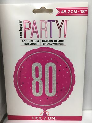 Happy 80th Birthday 18'''' Folie Helium Ballon rosa für Mädchen/Tochter/Nichte 18 Zoll
