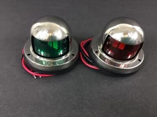 LED Boat Deck Mount Port & Starboard Stainless Steel Lights ~FAST~FREE~SHIPPING~