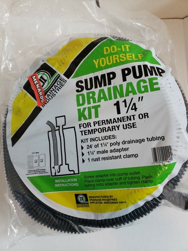 DRAINAGE INDUSTRIES 1¼" X 24' SUMP PUMP DRAINAGE KIT NEW . - Picture 2 of 12