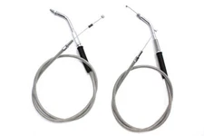 Stainless Steel Throttle and Idle Cable Set with 38.83  Casi for Harley Davidson