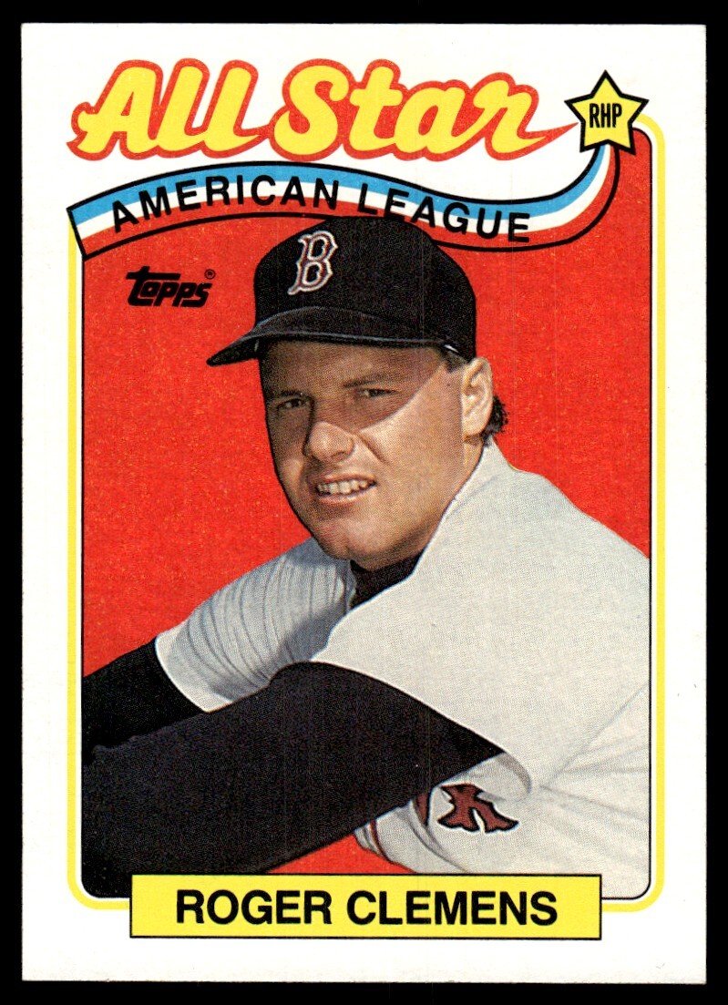 1989 Topps Baseball Card Roger Clemens Boston Red Sox #405