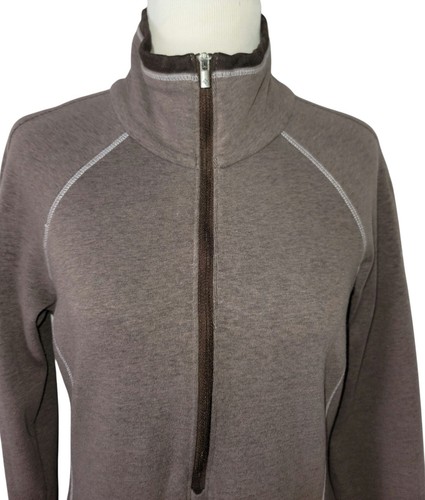 Abito Columbia donna M/M marrone omni-wick quarto zip manica lunga con tasche - Foto 4 di 10
