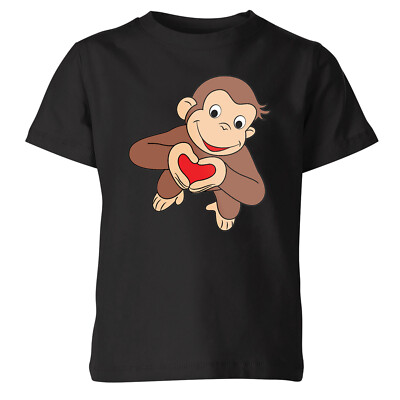 T-Shirt Affe ist ganz Herz lustig Tier Grafik Jungen Mädchen Kinder