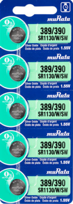 Murata 389/390 (SR1130/W/SW) Silver Oxide Watch Battery (5 Count) - EXP 09/2025