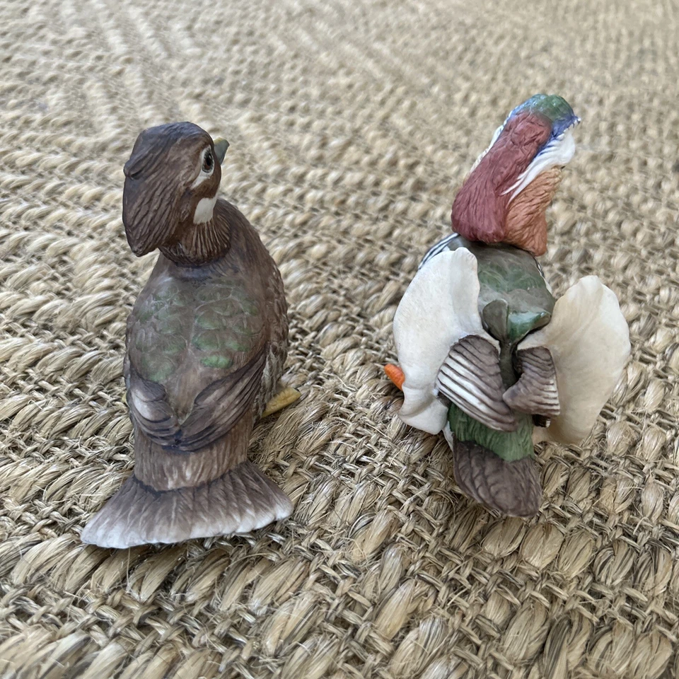 Винтажный мандарин утка пара Boehm фигурка комплект, #40106 Boehm птица фигурка - Изображение 4 из 4