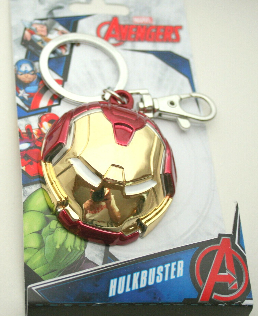 Marvel Comics Red Iron Man Hulk Buster Helmet Heavy Metal Key Chain New NOS  MIP