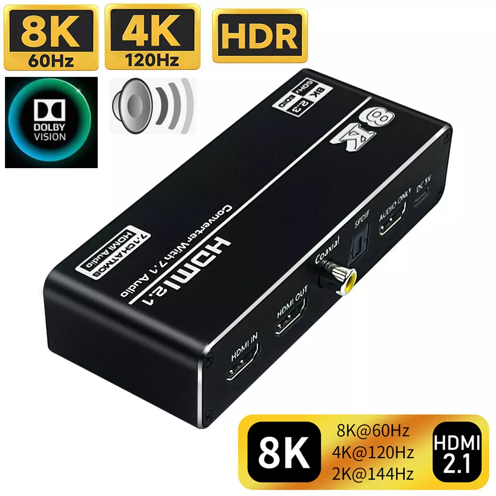 Repræsentere lække større HDMI 2.1 Audio Extractor Splitter 4K 120Hz 8K 60Hz 5.1 7.1CH Dolby Atmos  for PS5 | eBay