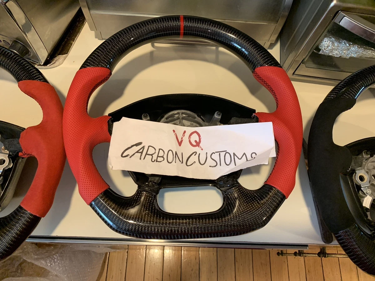 fits C5 Corvette Black carbon fiber steering wheel Red Leather