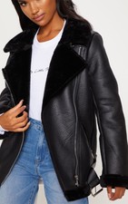 Pretty Little Thing Pu Aviator Jacket