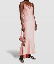 $551 Alice + Olivia Women's Pink Montana Strappy Satin Gown Dress Size 6