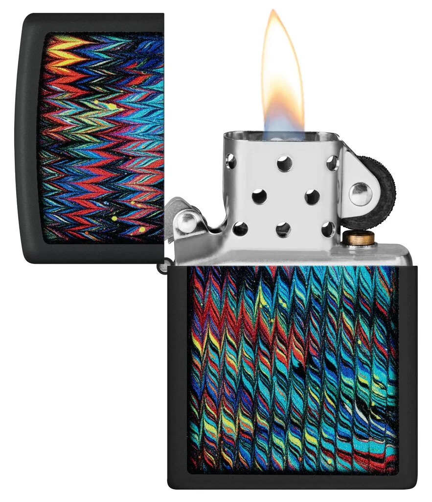 Zippo 46169, Zippo Paint Pour Design, Black Matte Finish Lighter