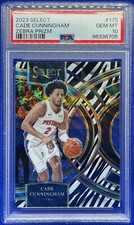 🔥PSA 10 POP 6🔥 2023-24 Select - Premier ZEBRA CADE CUNNINGHAM🔥PSA 10 POP 6🔥