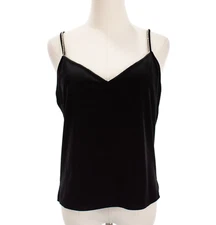 Cami NYC NWT Vrinda Cami Tank Top w/ Rhinestone Trim/Straps Size S Black Velvet