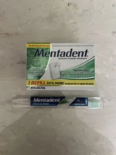 Vintage 90s NIP Mentadent Replenishing White Refill and Soft Compact Toothbrush