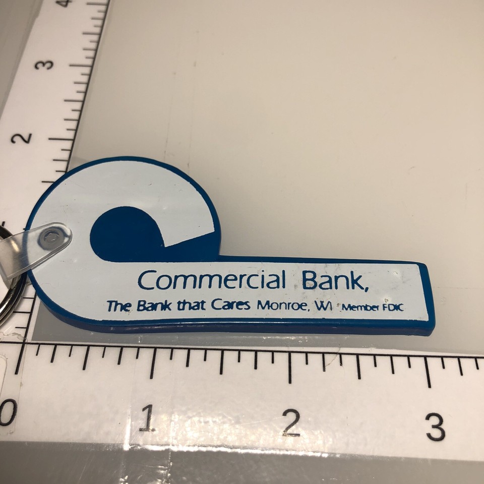 Vintage Monroe WI Commercial Bank Banking Savings Loan Checking Credit Keychain eBay