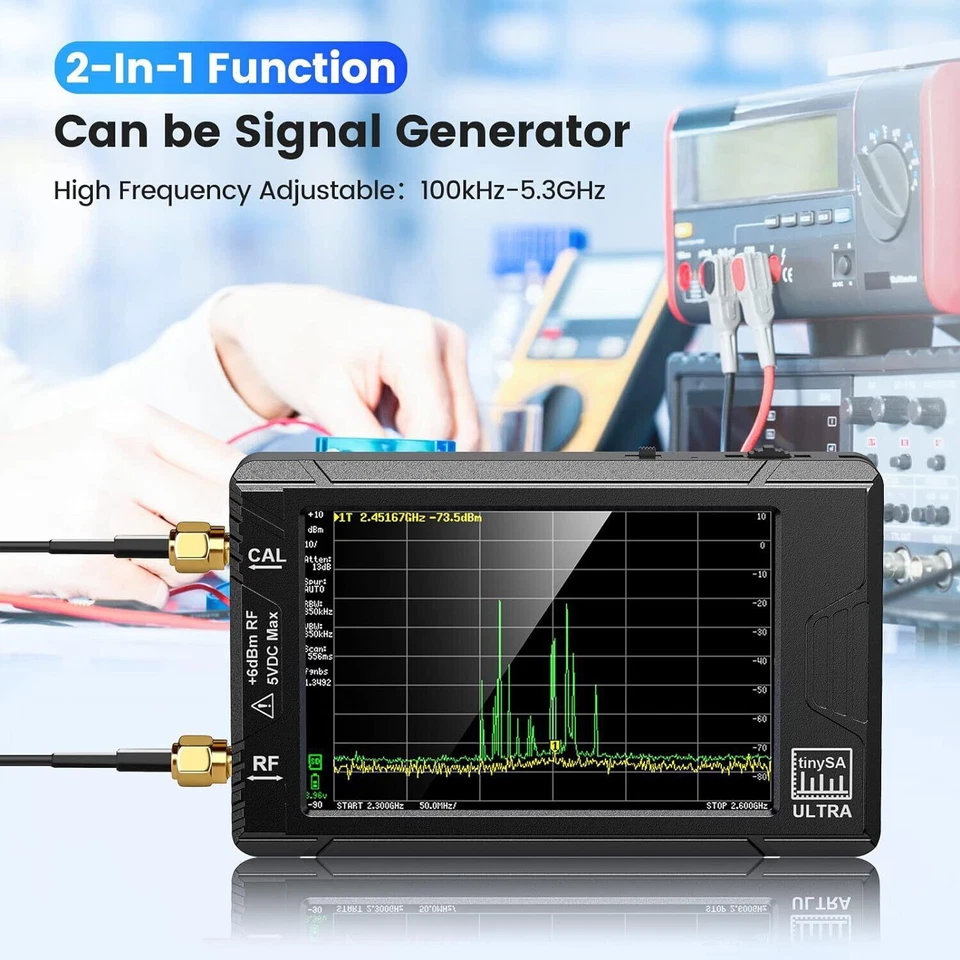 MF/HF/VHF UHF 100kHz-960MHz & 100kHz-5.3GHz Spectrum Analyzer, Signal Generator - Image 4 of 4