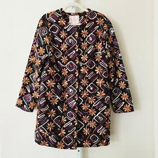 NWT HUTCH ANTHROPOLOGIE Women's Multicolor Floral Embroidered Boho Coat Sz M