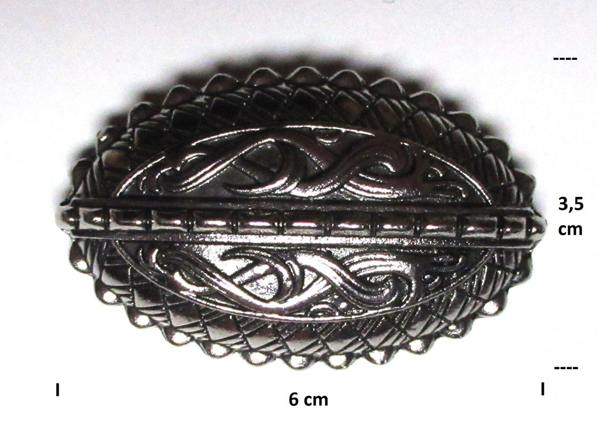 Broche Celtique Argentée - Métal Coulé - Plaque Badge - Neuf