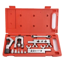Flaring Swaging Tool Kit 45 Degree Brake Line Tubing Copper Aluminum Extrusion