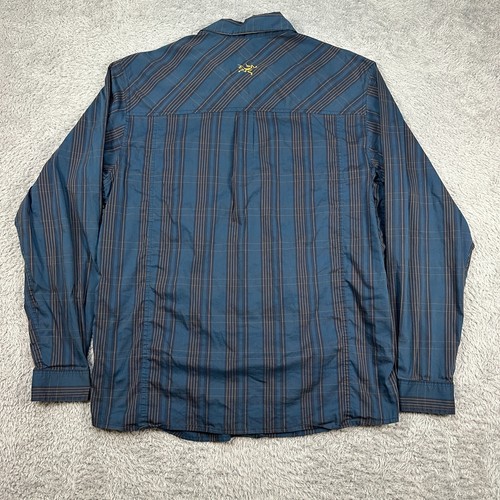 Arc’teryx Shirt Men’s XL Reil Blue Button Down Outdoor Hiking Long Sleeve - Picture 2 of 8