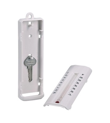 Minute Key Thermometer Key Hider Box Outdoor Plastic Hide A Key White