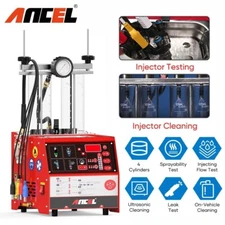 ANCEL Motorcycle Fuel Injector Ultrasonic Cleaner Tester Tool 4-Cylinder Machine