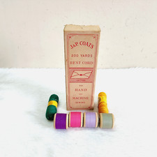 1940s Vintage J & P Coats 200 Yards Best Cord For Sewing Box Collectible CB252