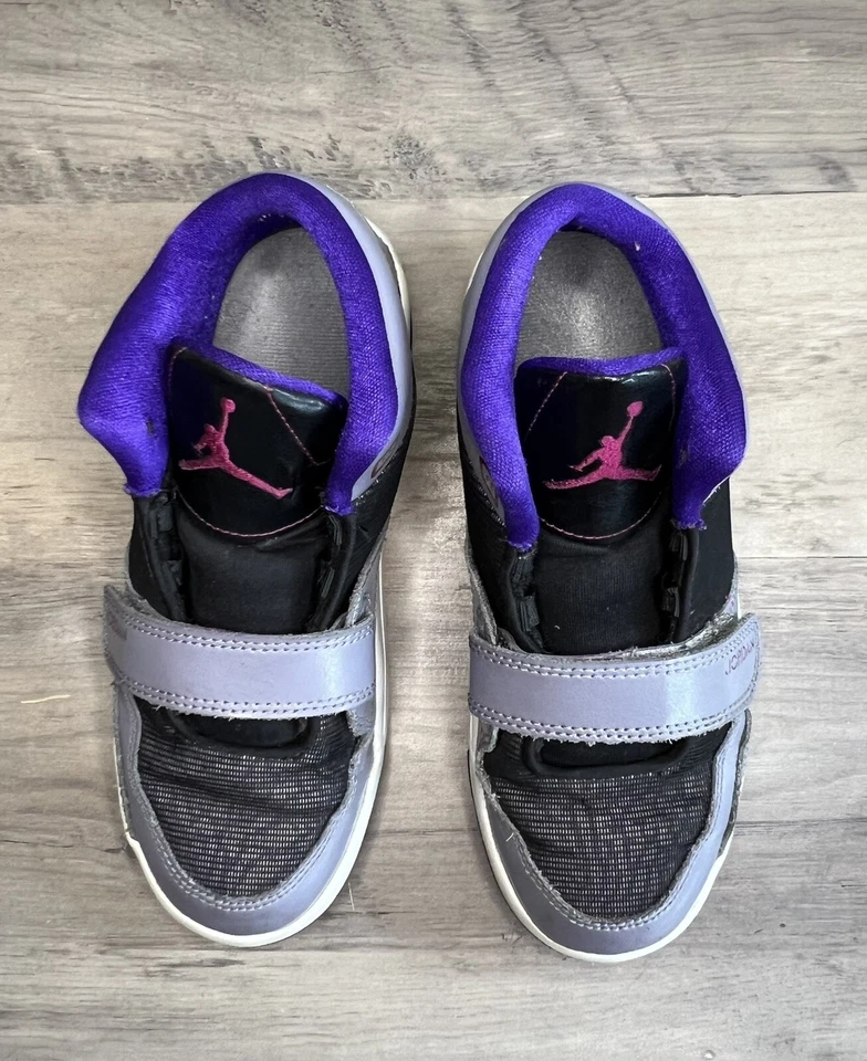 Zapato Air Jordan Flight Club Retro Jr Niña Juvenil Talla 1Y Púrpura Rosa 618060-027 Foto 2 de 4