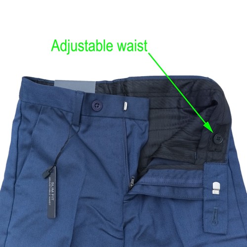 Leo & Zachary Boy's Adjustable Waist Fashion Slim Fit Slacks Pants Blue Size 7 - Picture 11 of 12