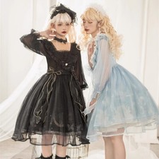 Butterfly Constellation Women's Lolita Short/Long Sleeve OP Dress Cute One Piece