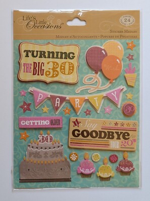 Happy 30th Birthday Scrapbooking Stickers by Life's Little Occasions RARE