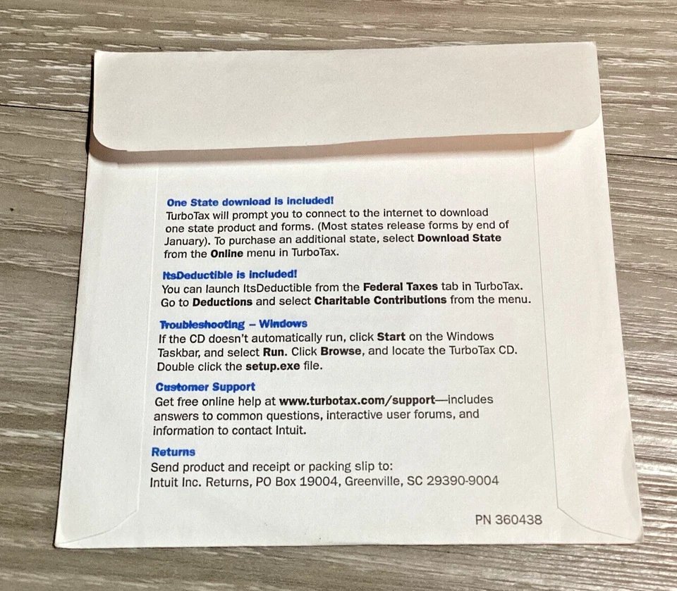 2005 TurboTax Deluxe Federal + State Deduction Maximizer CD Disc Somente Impostos Traseiros - Imagem 3 de 3