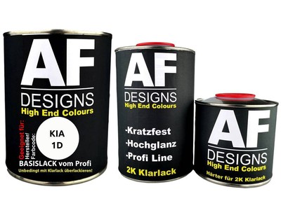 FÜR KIA 1D Blanc Classique 2,5L Autolack Set Klarlack Härter