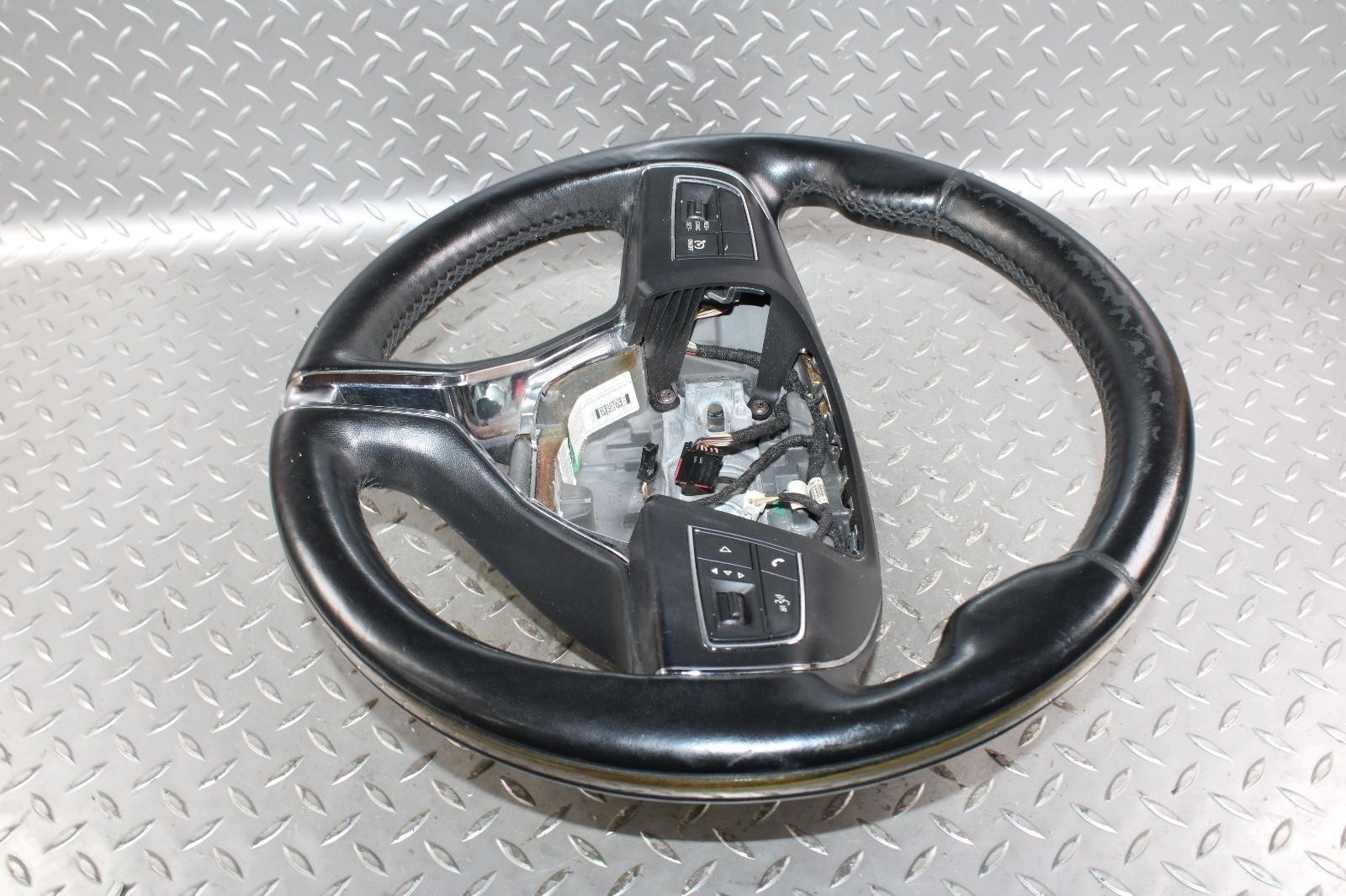 14-22 Ghibli *WORN* Black Leather Driver Steering Cruise Voice Control Wheel OEM