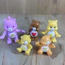 Vintage Care Bears Mini Figures Lot Of 5 1980s Cake Toppers