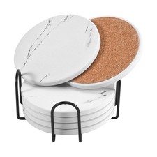 Untersetzer für Getränke, Keramik Stein Untersetzer Set mit Metallhalter Ständer, 5028
