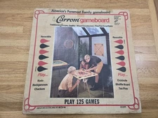 Carrom Game Board VTG Table Model 108 W/ Box 13 Green 14 Red 1 Black Rings Cues!