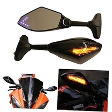 Motorcycle Rearview Mirrors With Led Gloss Blacksmoke Len Blue Arrow Light Motorcycle Rearview Mirrors With Led Gloss Blacksmoke Len Blue Arrow Light