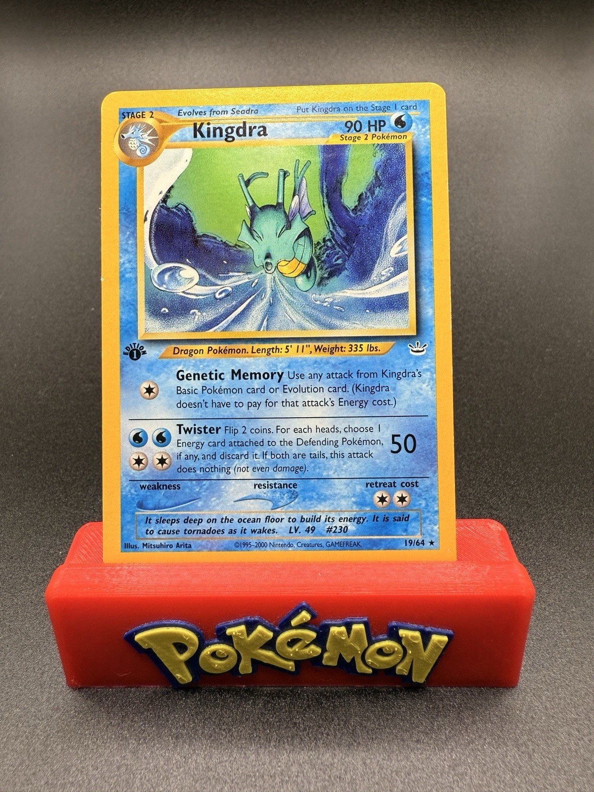 Pokemon Kingdra 1st Edition 19/64 Neo Revelation Rare - NEAR MINT
