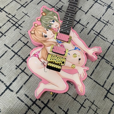 Anime beautiful girl shaped Electric Guitar Floyd Rose Tremolo