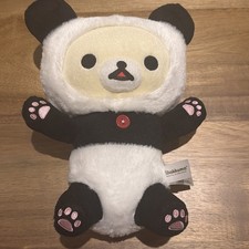 New Rilakkuma Korilakkuma Says Hi Panda 11  Plush By San-X Black White