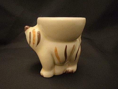 Cat Novelty Egg Cup Vintage 1950's Keele Street St Pottery Good Condition - Picture 9 of 24