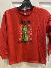 Youth Medium Gildan Medium Long Sleeve T Shirt Christmas Grinch