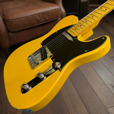 Tele Electric Guitar Yellow Color Mahogany Body Maple Fretboard 22 Frets